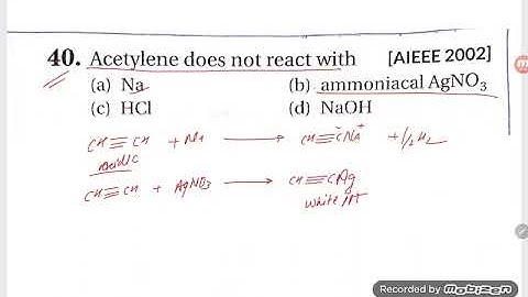 acetylene does not react with