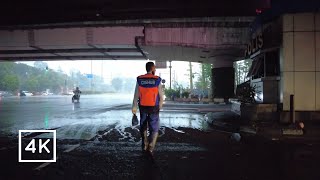 Walking In Heavy Rain In Jakarta | Suara Hujan Bikin Tidur Pulas Ambience