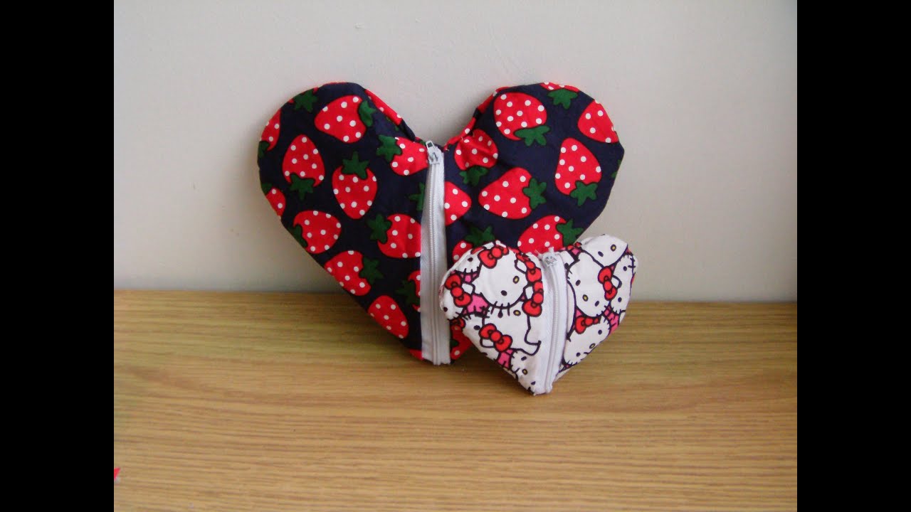 Tutorial Heart Zipper Pouch No Sew YouTube