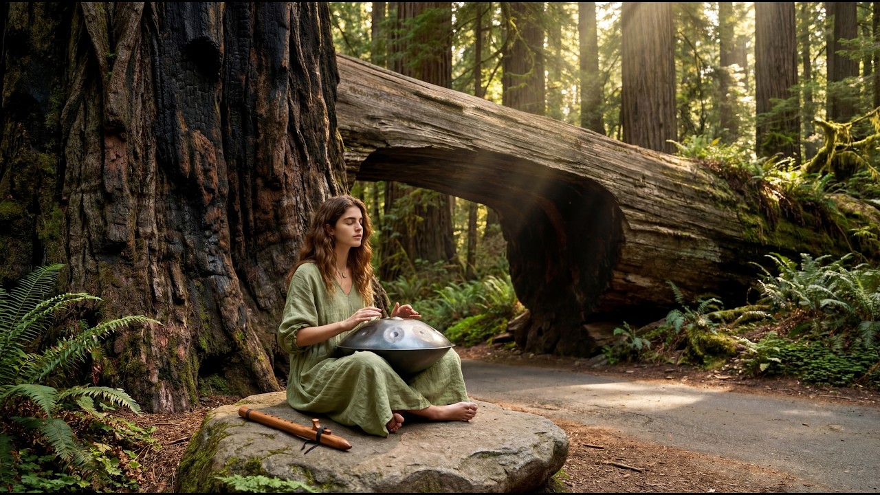 🌲 Ancient Giant's Passage | Handpan & Native Flute in Sequoia National Park (1-Hour Healing)