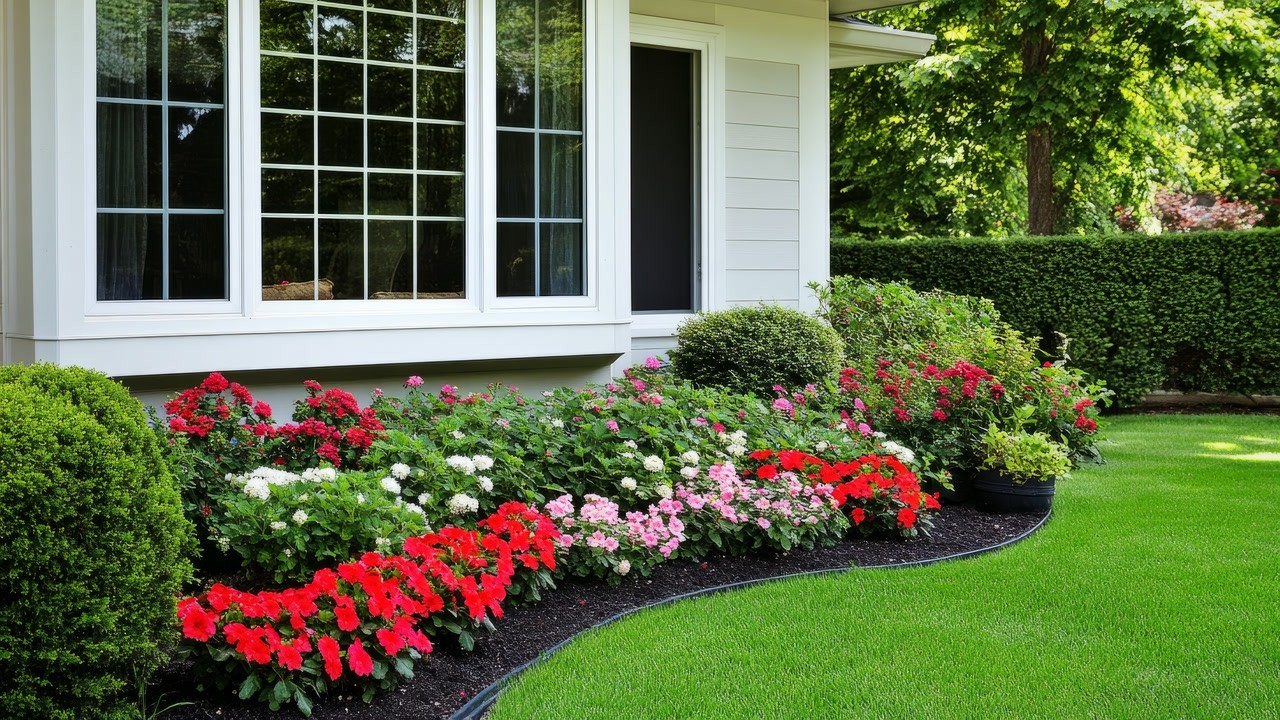 Modern Garden Design for Front of House: Eye-Catching Flower Garden Layouts