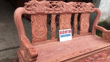 Bộ Minh Quốc Voi Cột 10 Gỗ Hương Đá - Đồ Gỗ Huy San