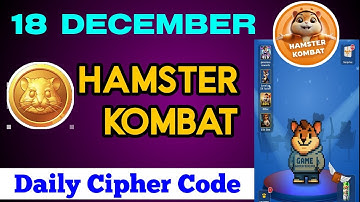 Hamster Kombat Daily Cipher Code Today | 20 December Hamster Kombat Daily Cipher Code 