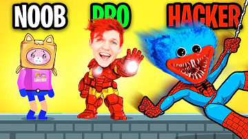 NOOB vs PRO vs HACKER In SUPERHERO LEAGUE!? (NEW SECRET LEVELS!)