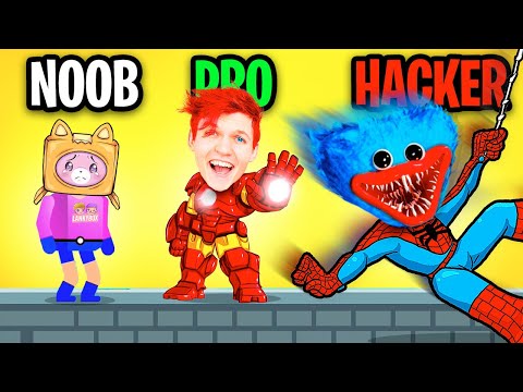 NOOB vs PRO vs HACKER In SUPERHERO LEAGUE!? (NEW SECRET LEVELS!)