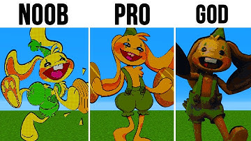 Pixel Art NOOB vs PRO vs GOD Bunzo Bunny Poppy PlayTime 2 in Minecraft