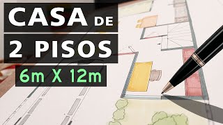 Como dibujar fácil un plano 6m x 12m de casa viplanta - 1/2 by Papel & Lápiz Dibujos 3,010 views 5 months ago 14 minutes, 25 seconds