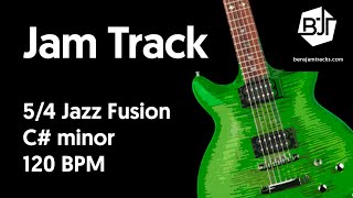 Video thumbnail of "5/4 Jazz Fusion Jam Track in C# minor "Five Star" - BJT #44"