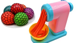 Satisfying Video l How To Make Playdoh Noddles with Strees Balls Cutting ASMR