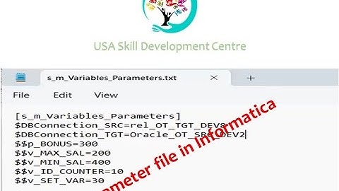 Parameter File in Informatica