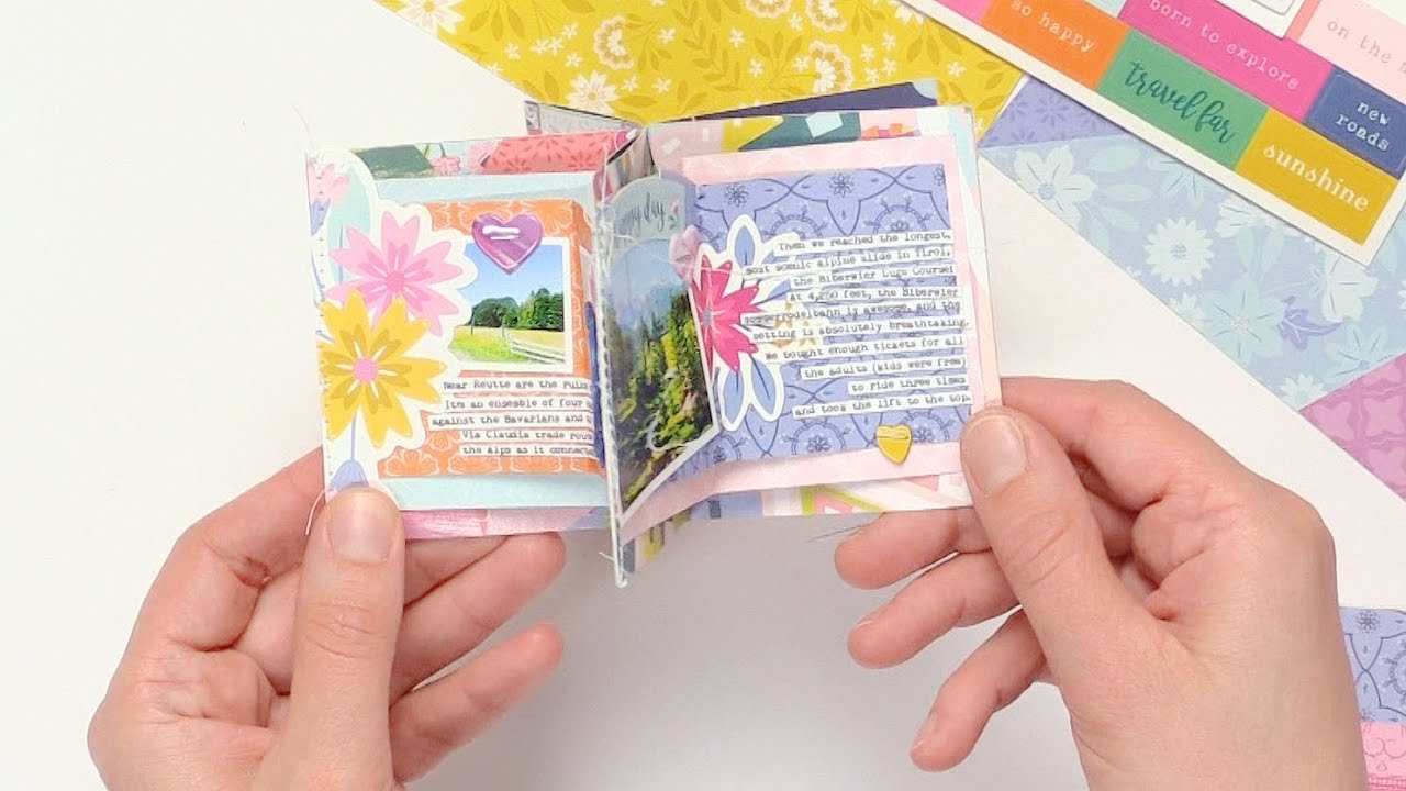 How to Create a Mini Travel Album with Paige Evans scrapbooking tarjetas