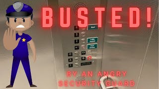 BUSTED BY AN ANGRY SECURITY GUARD!!! Generic Hydraulic Elevator | Everpark Garage | Everett, WA
