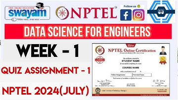 Data Science For Engineers | Week 1 Answers 2024 (July) | NPTEL 2024 |