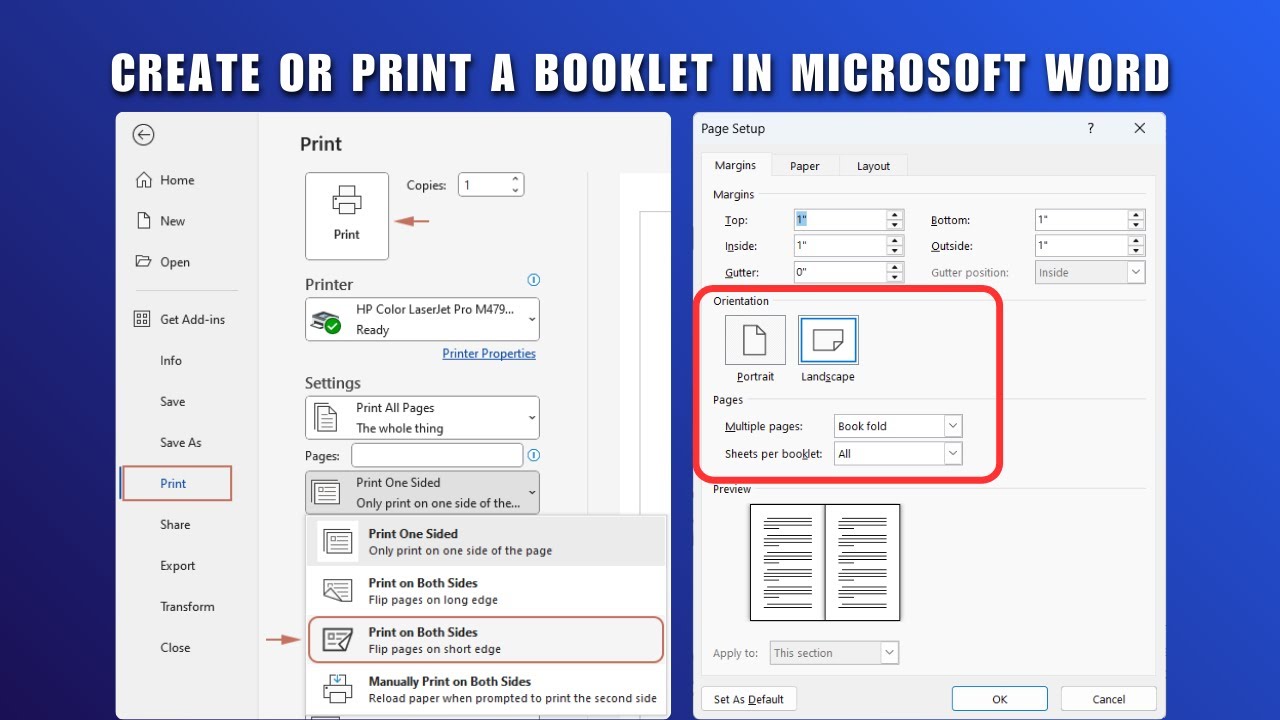 How to Print Booklet in Word 2026 How to Create Booklet in Microsoft