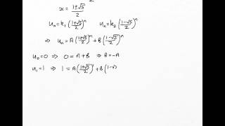 Fibonacci sequence formula derivation