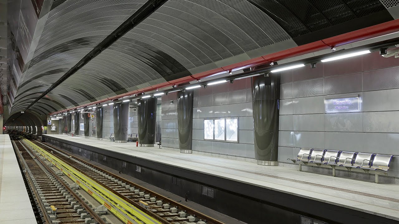 New Metro station Piraeus, part of line 3 running from Athens airport to Piraeus port