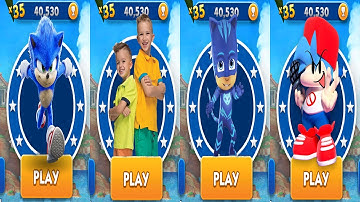 Sonic Dash Movie Sonic vs Vlad & Niki Run vs Tag With Ryan Pj Masks vs Friday Night Funkin Gameplay