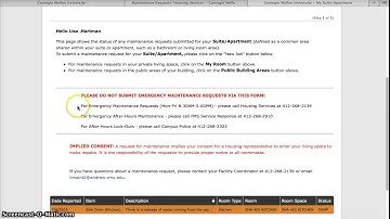 CMU Housing: How to Submit a Maintenance Request