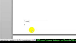Difference between footnotes and footer in Microsoft word
