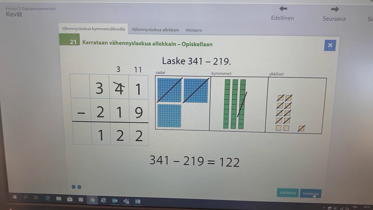 Vähennyslasku allekkain