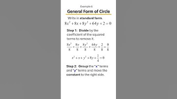 General Form to Standard Form of a Circle in 1 Minute, Example 6