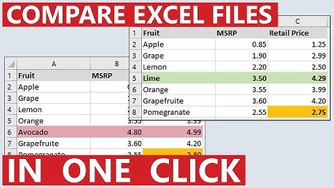 How to compare Excel files in one click