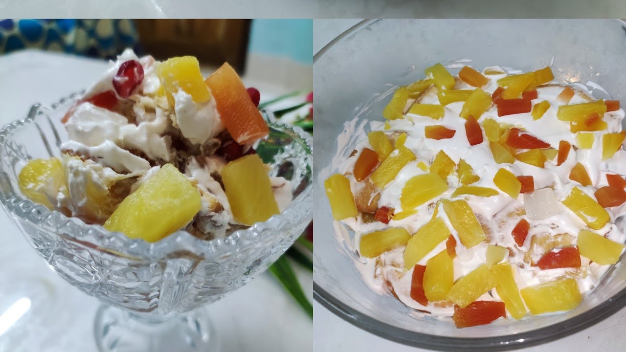 Marie biscuit delight//Fruit cocktail dessert//biscuit dessert