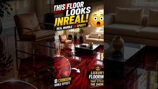 Luxury Red Marble Epoxy Floor Transformation 😱❤️ #shorts #trending #epoxyflooring