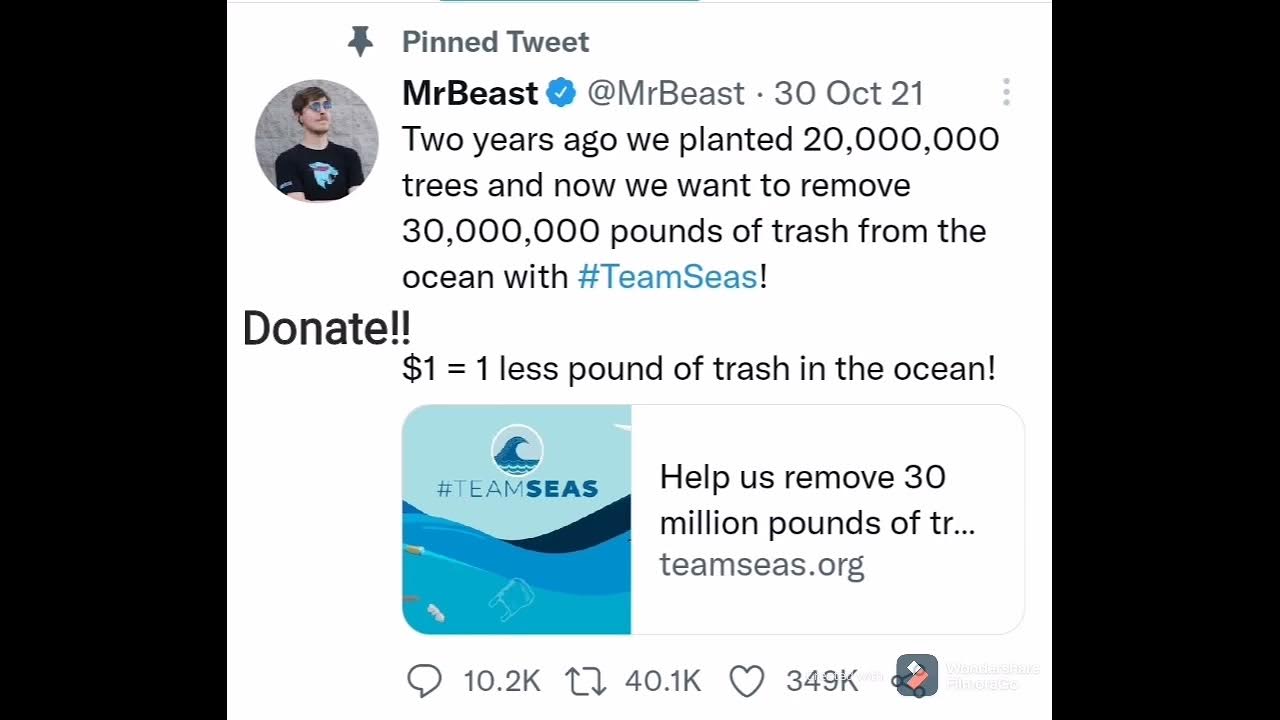 Donate 1 and save 1 pound of Trash from the Ocean with Team seas