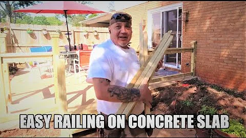HOW TO INSTALL RAILINGS ON COCRETE SLAB!