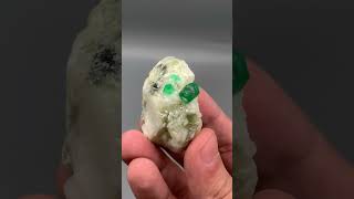 Beautiful Natural Swat Emerald on Matrix 💚💎 #emerald #crystal #minerals #pakistan #gemstones