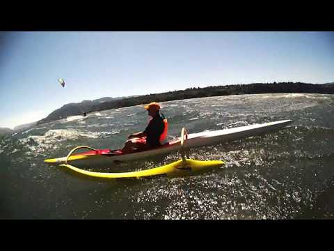 Outrigger Canoes Surfing the Gorge (Downwinder)