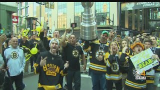 Large Crowds Outside TD Garden For Stanley Cup Final