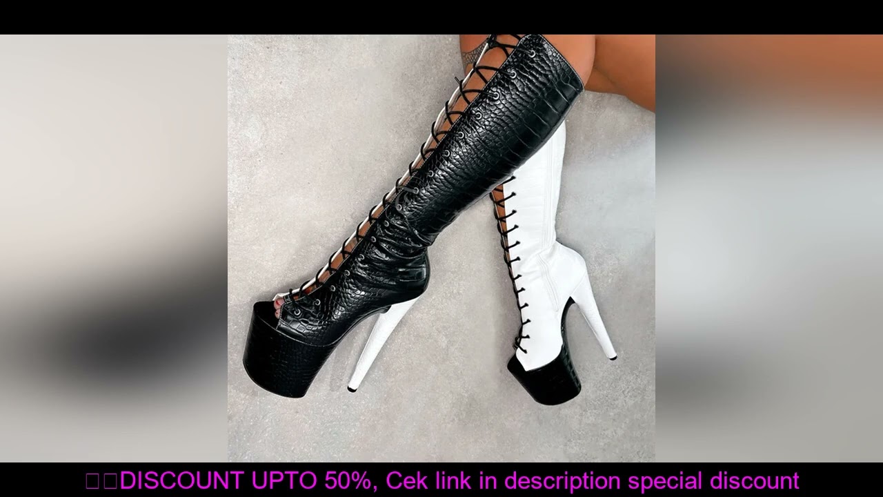 20cm stiletto heels Sexy Fetish Gothic Shoes white stripper boots pole dancing show Crossdresser fas