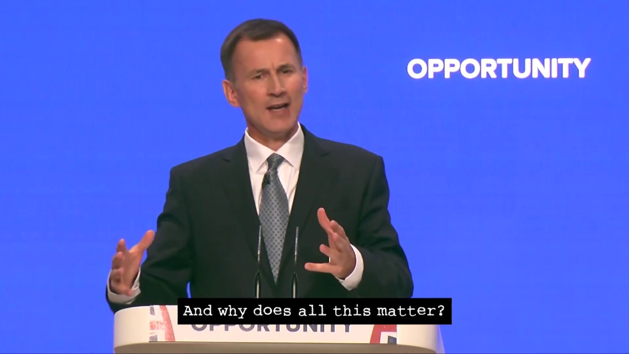 Jeremy Hunt, Conservative Conference 2018