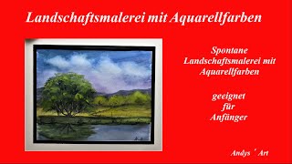 Landschaftsmalerei mit Aquarellfarben , Loose Watercolor painting