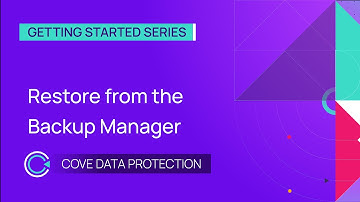 Restore from the Backup Manager