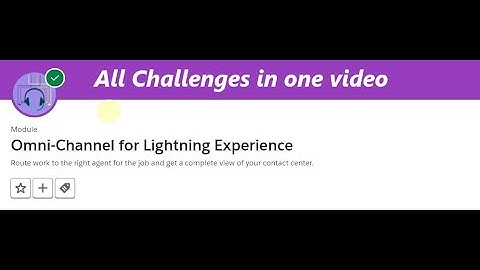 Omni-Channel for Lightning Experience | Module | All Challenges in one video #omnichannel