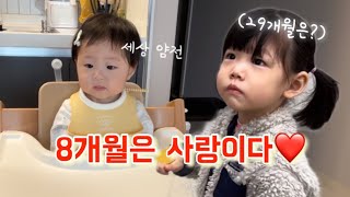 [일상] 안먹지만 귀여운 8개월🥲, 개구쟁이 29개월👶🏻/ 배밀이/ 봄에야 올리는 가을영상ㅋㅋㅋ