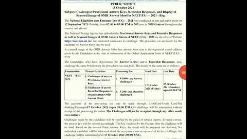 NEET 2021 Answer key & OMR Sheet Officially Released Now, How to Check Neet Answer key