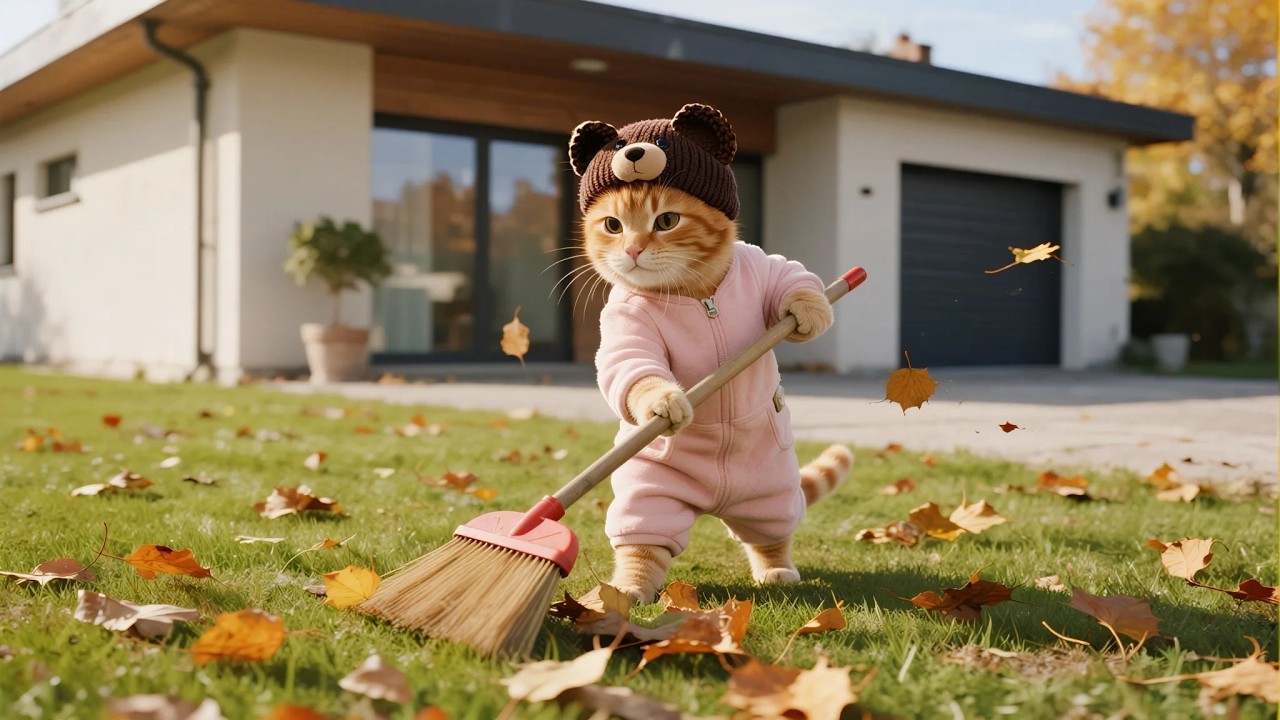 A day of electricity saving by Mama Cat and Ginger Kitten! 🚫🔌Compilation