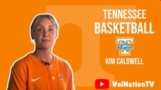 Lady Vols head coach Kim Caldwell talks on the big Orange caravan