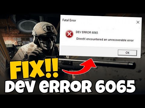 How to fix call of duty warzone dev error 6065 | directx encountered an unrecoverable error fix