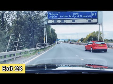 Kilmarnock To Glasgow Airport | Exit 28 | Driving In Uk - YouTube