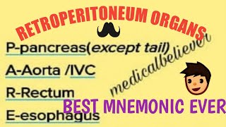 Retroperitoneal organ best mnemonics ever. NEET PG, USMLE