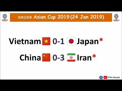 ผลบอล Asian Cup ล่าสุด รอบ8ทีม : ญี่ปุ่นเฉือนเวียดนาม | อิหร่านจัดเต็มใส่จีน (24 Jan 2019)