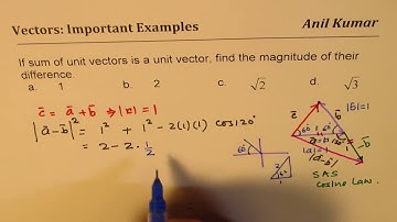 If sum of unit vectors is one then find their difference SAT Challenge |ACT - EDEXCEL - GCSE