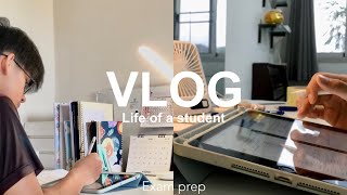 Study vlog - exam preparation, eating ice cream, study in bed