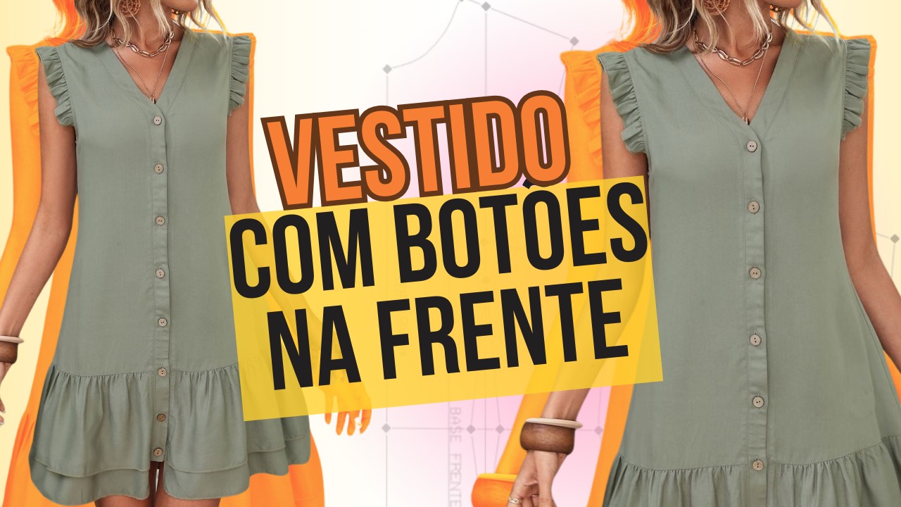 Vestido com Botões na Frente Muito Fácil