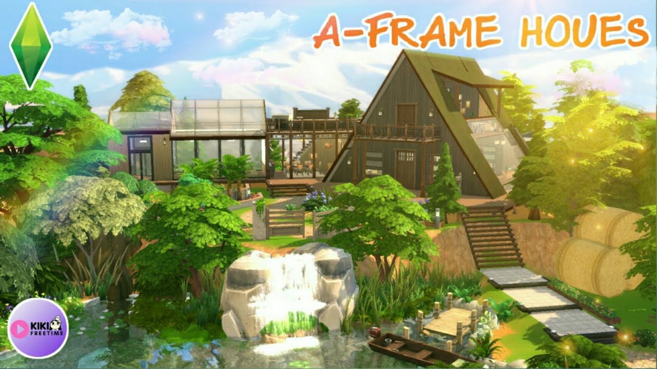 เกมสร้างบ้านเหมือนเดอะซิม  Update  A-FRAME HOUES - BASE GAME -The Sims 4 [สร้างบ้าน ]  l Speed Build l NO CC